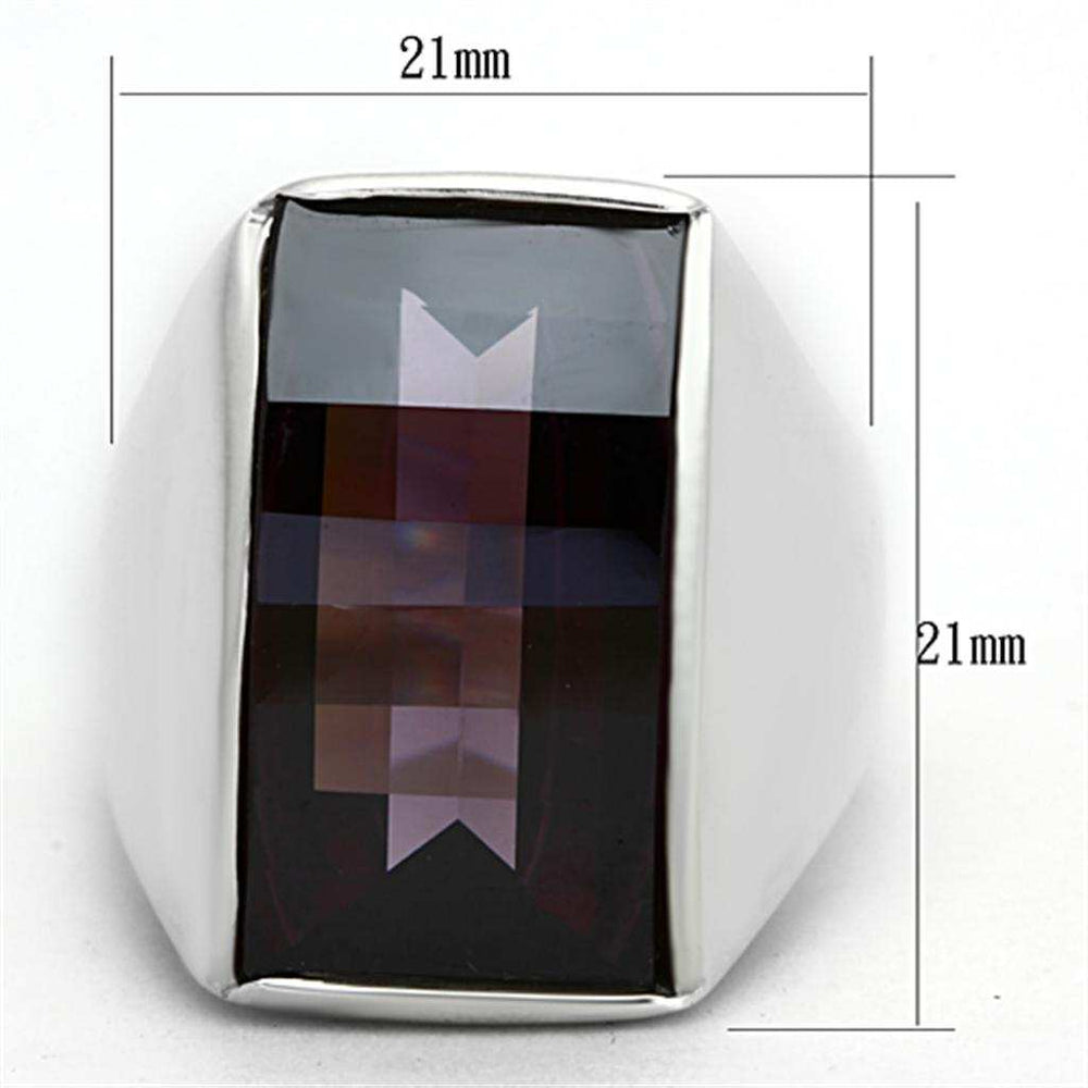 LOS694 - Silver 925 Sterling Silver Ring with AAA Grade CZ in Amethyst - Alamode - Flyclothing LLC