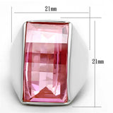 LOS695 - Silver 925 Sterling Silver Ring with AAA Grade CZ in Rose - Alamode - Flyclothing LLC