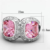 LOS697 - Silver 925 Sterling Silver Ring with AAA Grade CZ  in Rose - Alamode