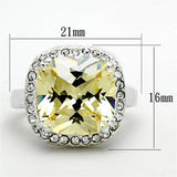 LOS718 - Silver 925 Sterling Silver Ring with AAA Grade CZ in Citrine Yellow - Alamode - Flyclothing LLC
