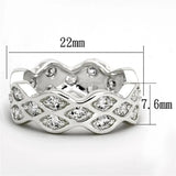 LOS727 - Rhodium 925 Sterling Silver Ring with AAA Grade CZ in Clear - Alamode - Flyclothing LLC