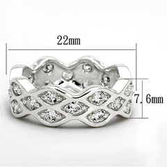 LOS727 - Rhodium 925 Sterling Silver Ring with AAA Grade CZ  in Clear