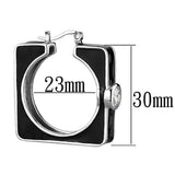 LOS754 - Rhodium 925 Sterling Silver Earrings with AAA Grade CZ in Clear - Alamode - Flyclothing LLC
