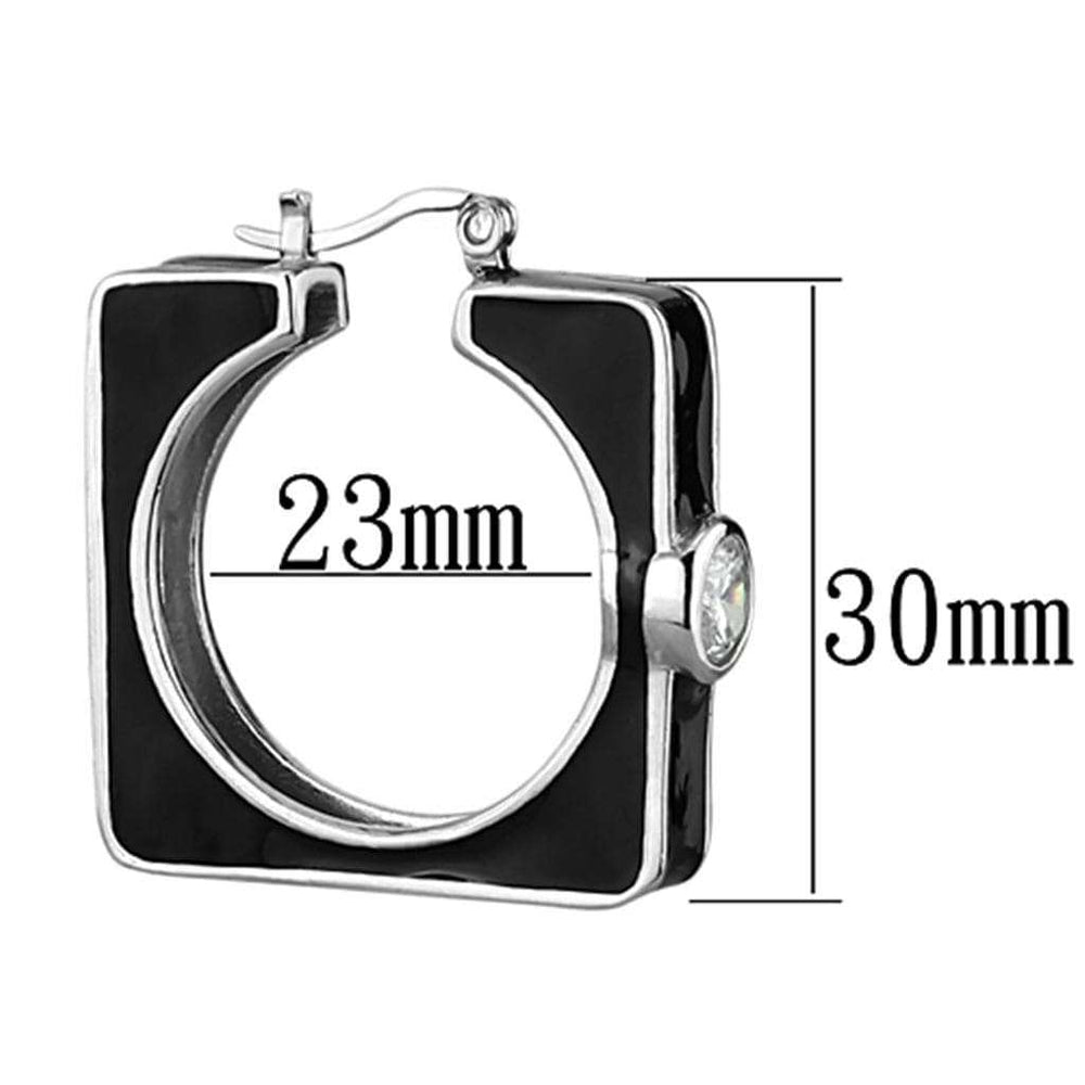 LOS754 - Rhodium 925 Sterling Silver Earrings with AAA Grade CZ in Clear - Alamode - Flyclothing LLC