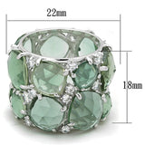 LOS764 - Rhodium 925 Sterling Silver Ring with Synthetic Synthetic Glass in Emerald - Alamode