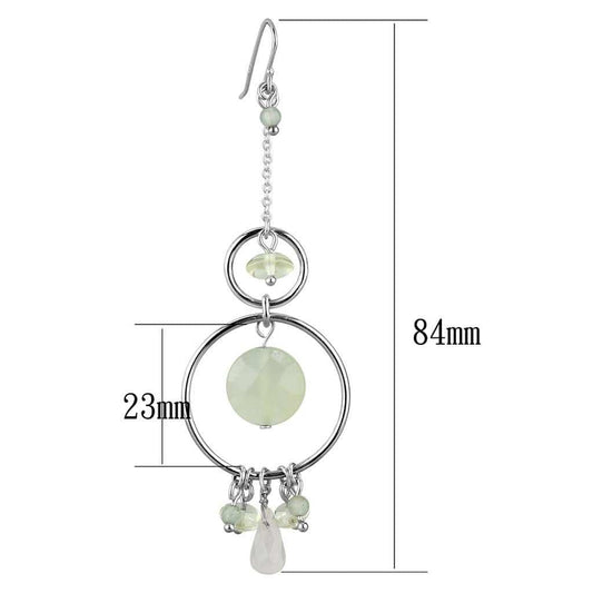 LOS791 - Silver 925 Sterling Silver Earrings with Synthetic Jade in Multi Color - Alamode - Flyclothing LLC