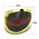 LOS827 - Gold 925 Sterling Silver Ring with AAA Grade CZ  in Garnet - Alamode