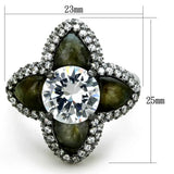 LOS836 - Ruthenium 925 Sterling Silver Ring with AAA Grade CZ in Clear - Alamode - Flyclothing LLC