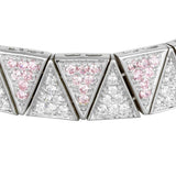 LOS845 - Rhodium 925 Sterling Silver Bracelet with AAA Grade CZ  in Rose - Alamode