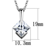 LOS849 - Rhodium 925 Sterling Silver Necklace with AAA Grade CZ in Clear - Alamode - Flyclothing LLC