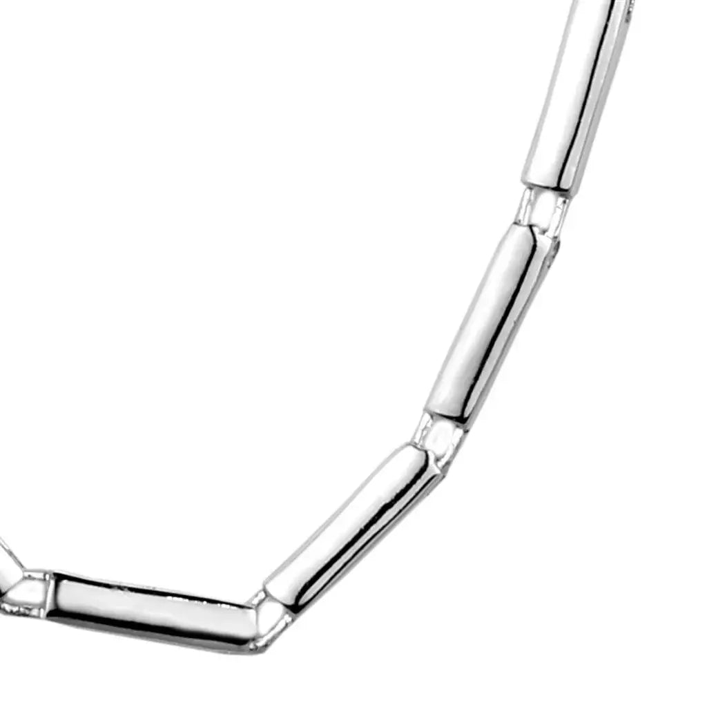 LOS875 - Silver 925 Sterling Silver Necklace with No Stone - Alamode - Flyclothing LLC