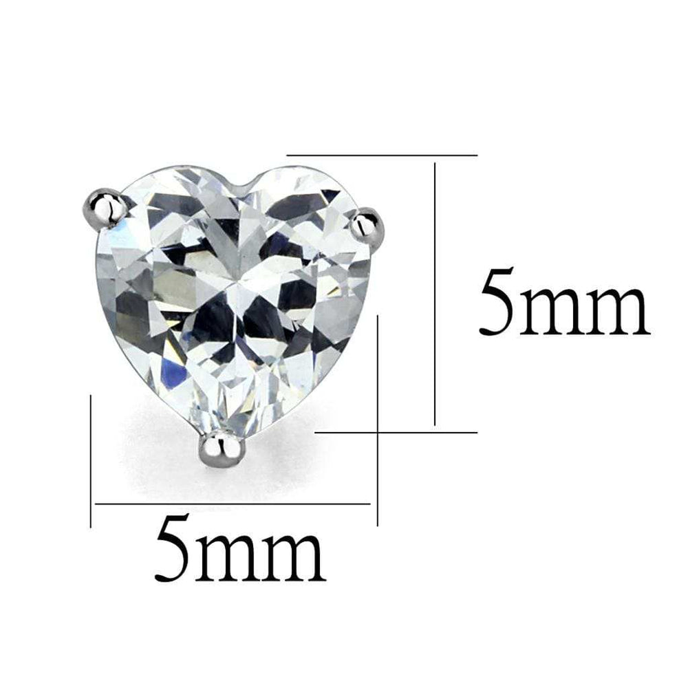 LOS882 - Rhodium 925 Sterling Silver Earrings with AAA Grade CZ in Clear - Alamode - Flyclothing LLC