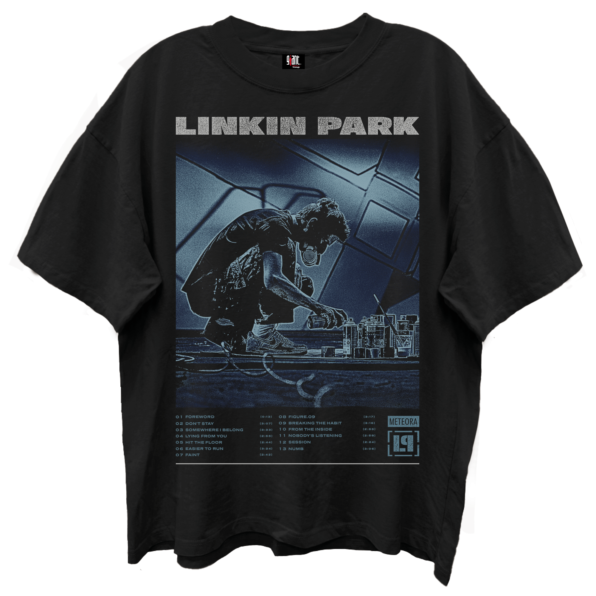 LINKIN PARK HYBRID METEORA SPRAY MAN LIMO BLACK T-SHIRT/GIANT VINTAGE