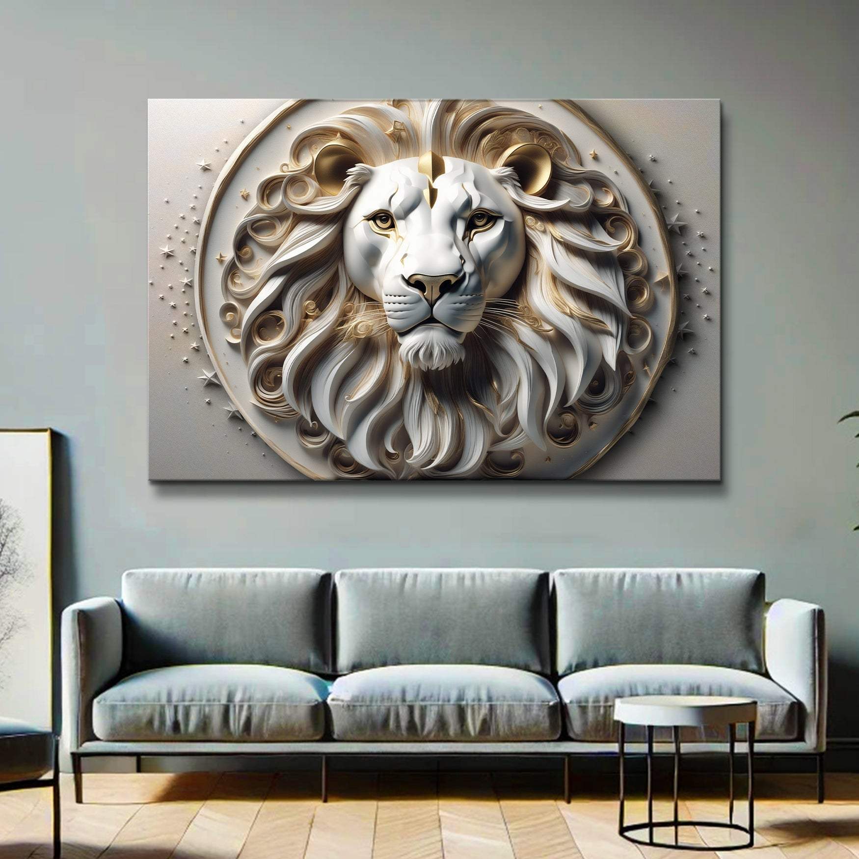 3D Majestic Lion Wall Art VI - Tailored Canvases - Flyclothing LLC