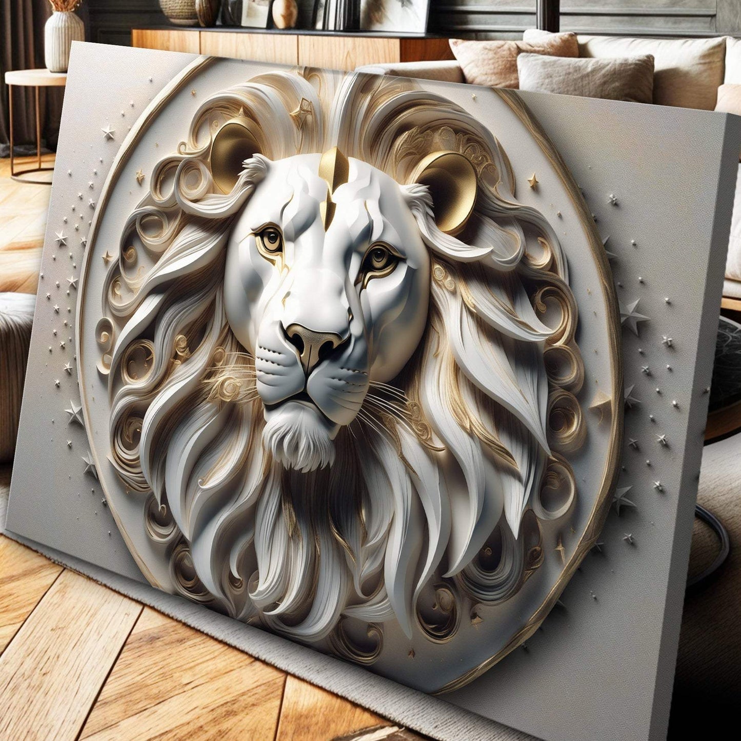 3D Majestic Lion Wall Art VI - Tailored Canvases - Flyclothing LLC