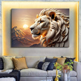 3D Majestic Lion Wall Art IV - Tailored Canvases - Flyclothing LLC