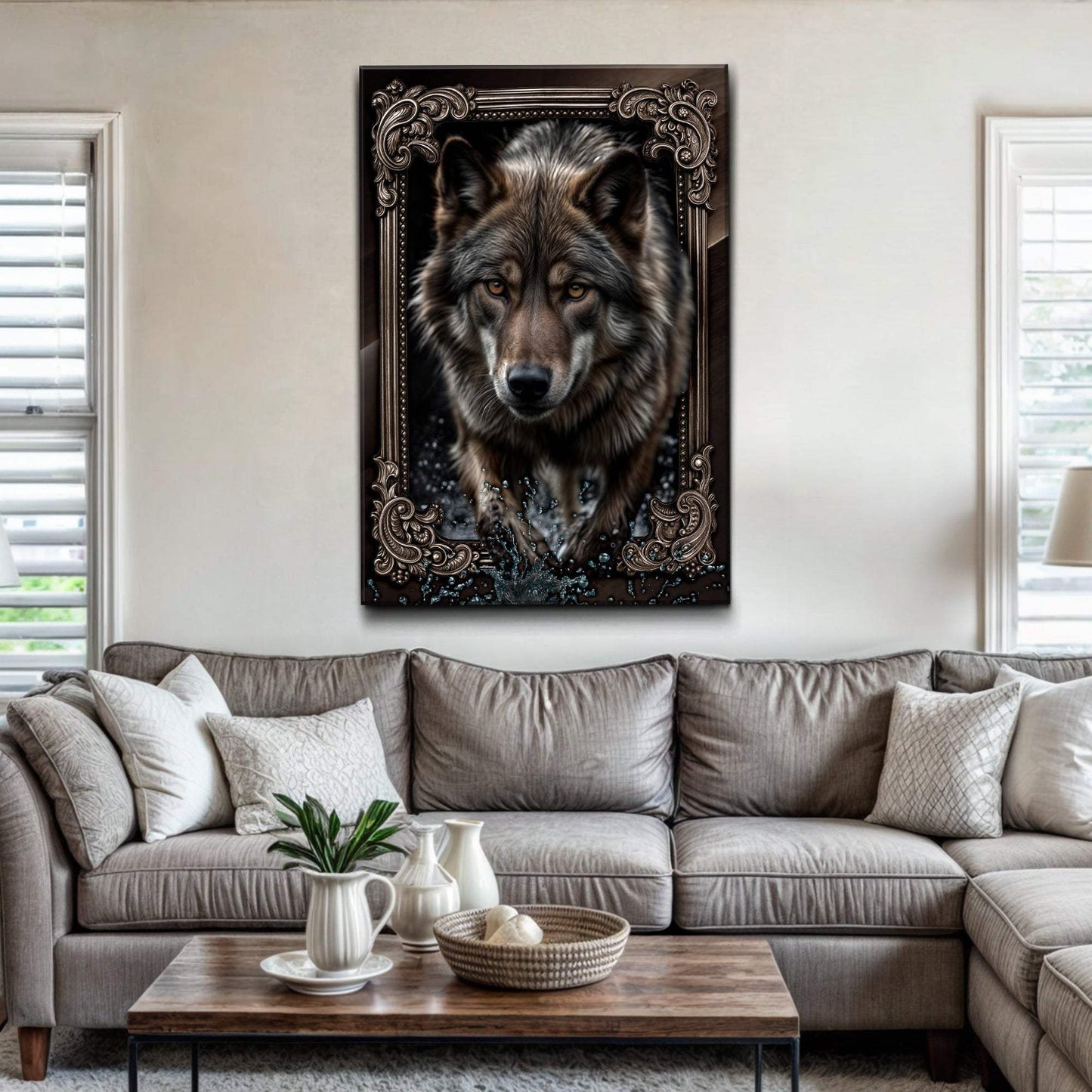 3D Wolf Wall Art II - Tailored Canvases - Flyclothing LLC