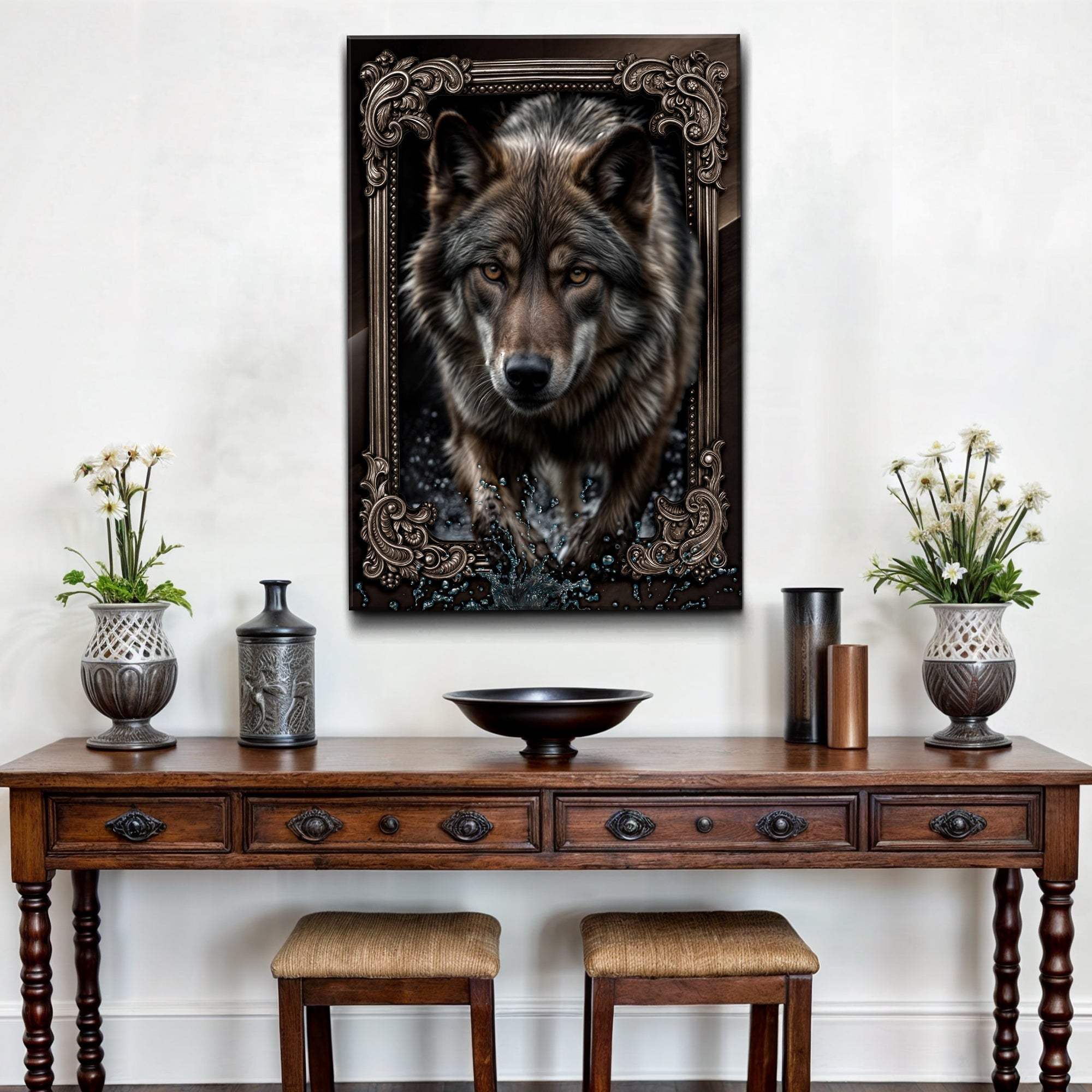 3D Wolf Wall Art II - Tailored Canvases - Flyclothing LLC