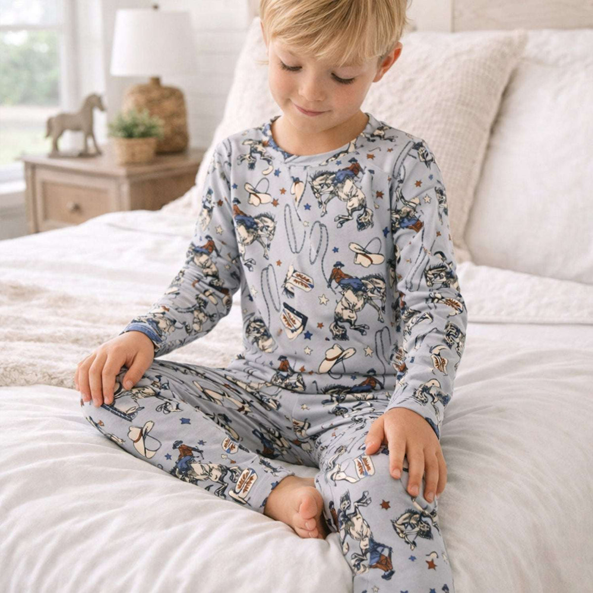 Western Cowboy Rodeo Children's Bamboo Pajama Set - Tesa Babe - Flyclothing LLC