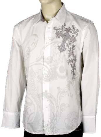 Rebel Spirit Rhinestone Cross Shirt (White) - Rebel Spirit Clothing - Flyclothing LLC