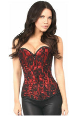 Daisy Corsets Lavish Red Lace Front Zipper Corset - Daisy Corsets