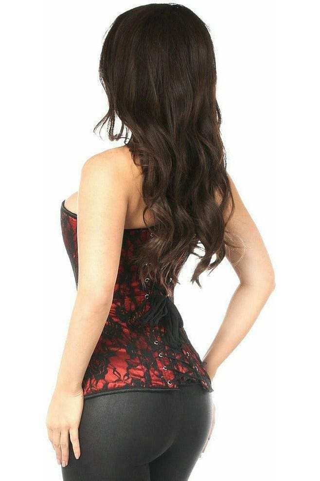 Daisy Corsets Lavish Red Lace Front Zipper Corset - Daisy Corsets - Flyclothing LLC