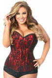 Daisy Corsets Lavish Red Lace Front Zipper Corset - Daisy Corsets - Flyclothing LLC