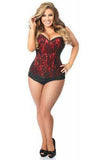 Daisy Corsets Lavish Red Lace Front Zipper Corset - Daisy Corsets - Flyclothing LLC