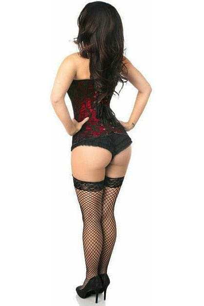 Daisy Corsets Lavish Red Lace Front Zipper Corset - Daisy Corsets - Flyclothing LLC