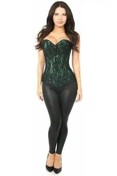 Daisy Corsets Lavish Green Lace Front Zipper Corset - Daisy Corsets - Flyclothing LLC