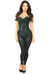 Daisy Corsets Lavish Green Lace Front Zipper Corset - Daisy Corsets