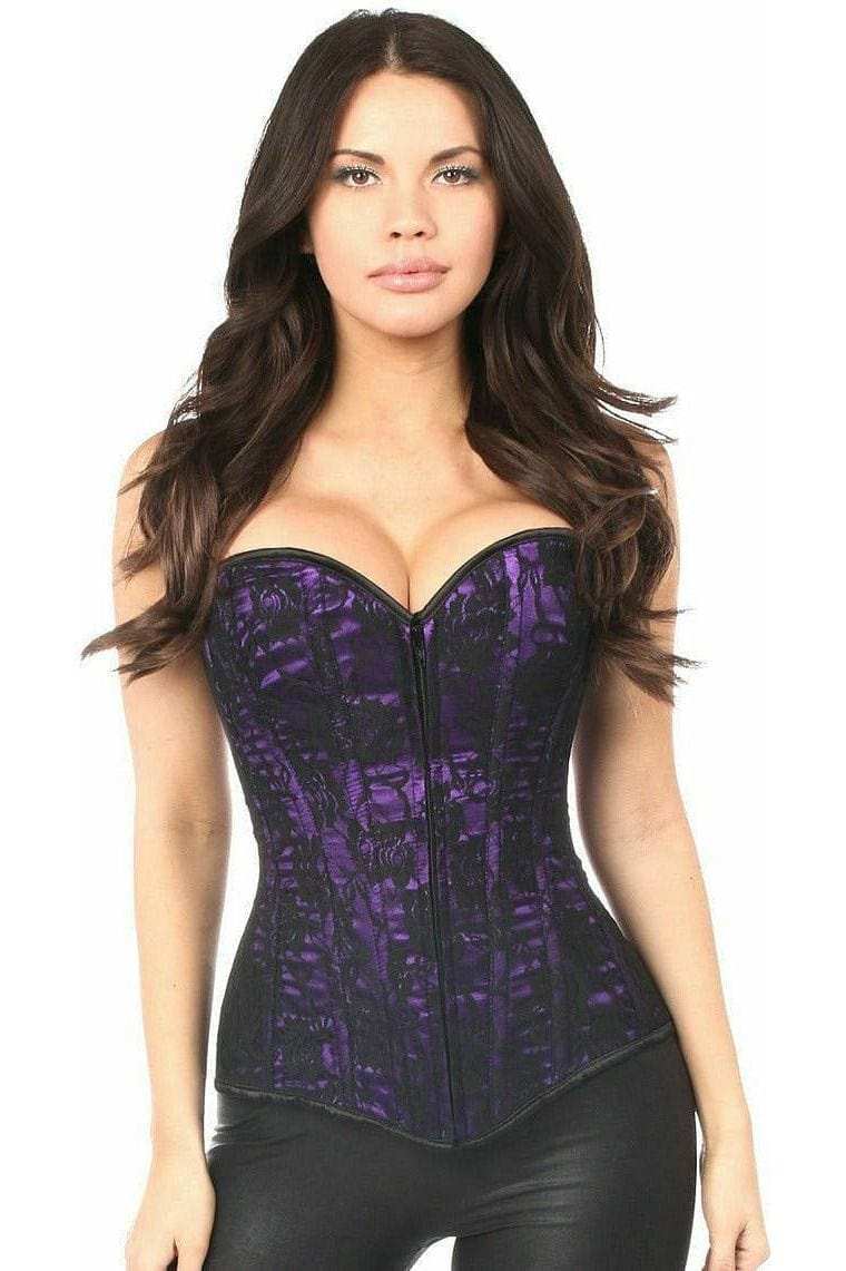 Daisy Corsets Lavish Purple Lace Front Zipper Corset - Daisy Corsets - Flyclothing LLC