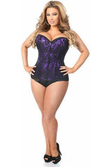 Daisy Corsets Lavish Purple Lace Front Zipper Corset - Daisy Corsets
