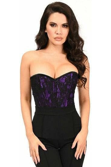 Daisy Corsets Lavish Purple Lace Front Zipper Corset - Daisy Corsets