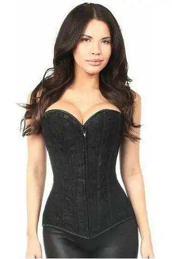 Daisy Corsets Lavish Black Lace Front Zipper Corset - Daisy Corsets - Flyclothing LLC