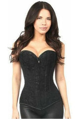 Daisy Corsets Lavish Black Lace Front Zipper Corset - Daisy Corsets