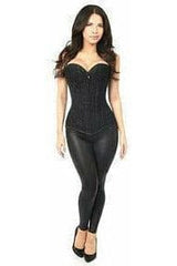 Daisy Corsets Lavish Black Lace Front Zipper Corset - Daisy Corsets