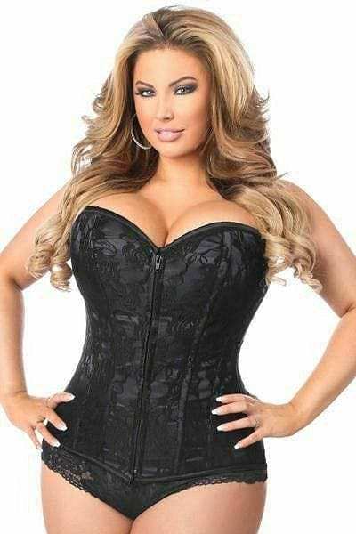 Daisy Corsets Lavish Black Lace Front Zipper Corset - Daisy Corsets - Flyclothing LLC