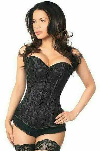 Daisy Corsets Lavish Black Lace Front Zipper Corset - Daisy Corsets - Flyclothing LLC