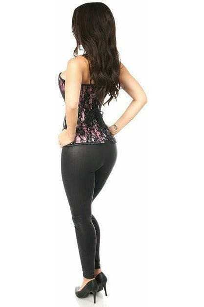 Daisy Corsets Lavish Pink Lace Front Zipper Corset - Daisy Corsets - Flyclothing LLC