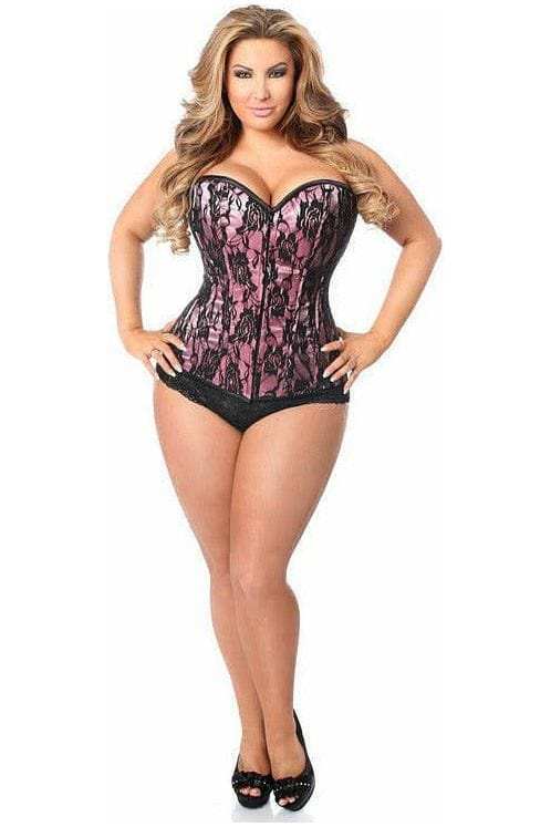 Daisy Corsets Lavish Pink Lace Front Zipper Corset - Daisy Corsets - Flyclothing LLC