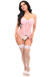 Daisy Corsets Lavish Lt Pink Mesh Underwire Bustier Corset w/Garters - Daisy Corsets