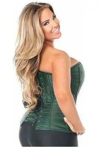 Daisy Corsets Lavish Dark Green Brocade Corset - Daisy Corsets - Flyclothing LLC