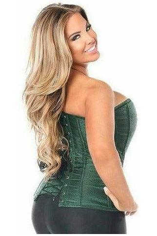 Daisy Corsets Lavish Dark Green Brocade Corset - Daisy Corsets - Flyclothing LLC