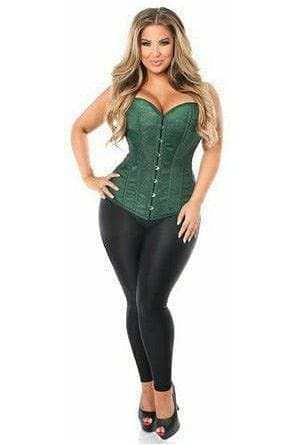 Daisy Corsets Lavish Dark Green Brocade Corset - Daisy Corsets - Flyclothing LLC