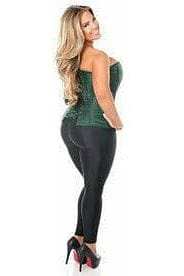 Daisy Corsets Lavish Dark Green Brocade Corset - Daisy Corsets - Flyclothing LLC