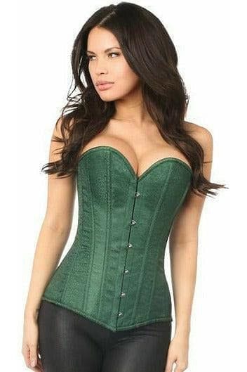 Daisy Corsets Lavish Dark Green Brocade Corset - Daisy Corsets