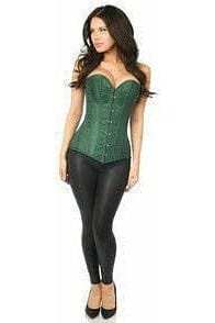 Daisy Corsets Lavish Dark Green Brocade Corset - Daisy Corsets - Flyclothing LLC