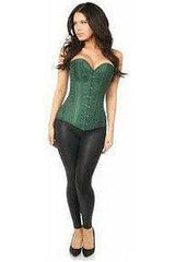 Daisy Corsets Lavish Dark Green Brocade Corset - Daisy Corsets - Flyclothing LLC