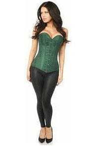 Daisy Corsets Lavish Dark Green Brocade Corset - Daisy Corsets - Flyclothing LLC